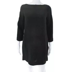 Vince Silk Shift Dress Black Back Zip
